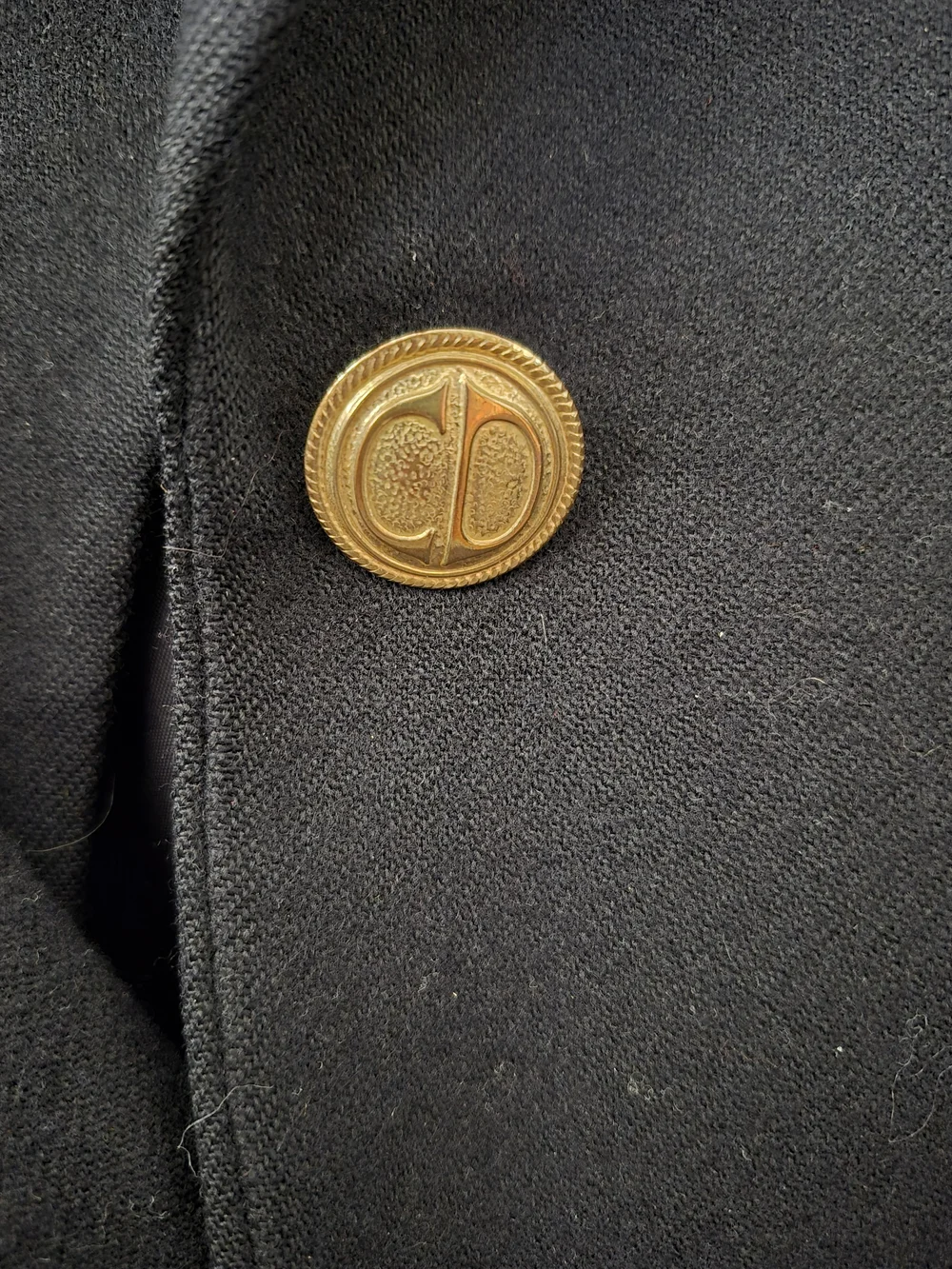 💕Dior VTG Black Wool Blazer with Gold CD Buttons - Size 4💕